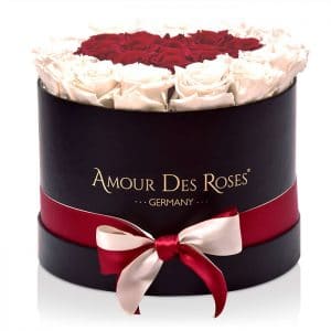 Black Large Heart Rosebox