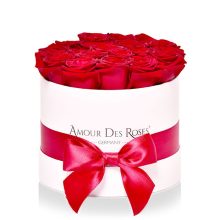 Natural White Red Midi Rosenbox