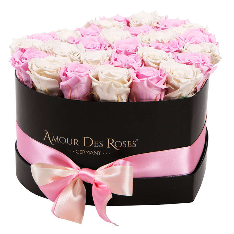 Black-Heart-Rose+White-Mix-Flowerbox